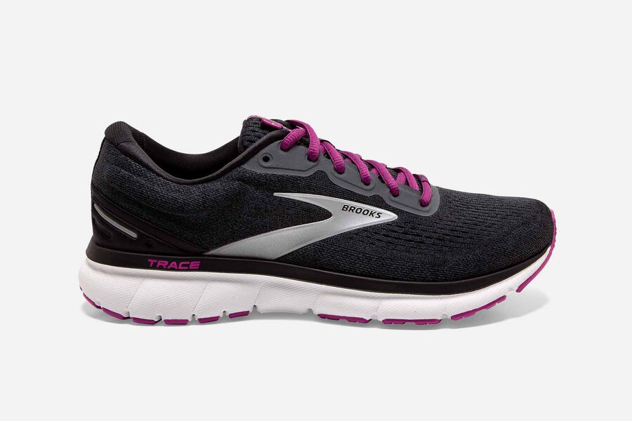 Brooks Running Shoes Womens Black/Purple - Trace Road - 9431-KBSAT